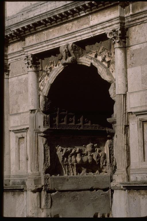 [ Arc of Titus: detail showing Triumph of Titus relief panel ]